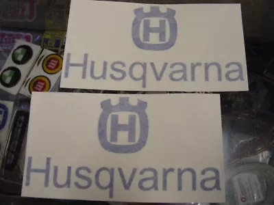 Husky Husqvarna Tank Decals Logo Blue 125 & 450 Style @ Vintage Race Bikes • $51.37