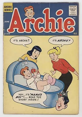 Archie 110 1960 VG Harry Lucey Betty Veronica GGA Jughead Mamas Boy Baby • £22.17