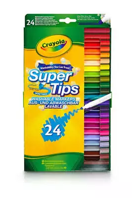 24 Crayola Washable  Super Tips Felt Pen Markers • £9.99