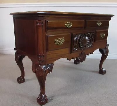 CHIPPENDALE STYLE MAHOGANY LOWBOY CHEST HALL CONSOLE By GEORGIAN FURNISHINGS • $1399