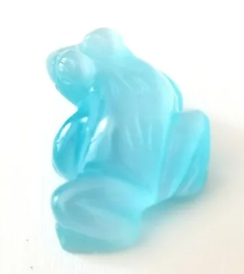 Aqua Blue Miniature Frog Figurine Collectible Small Animal Decor  • $12.99