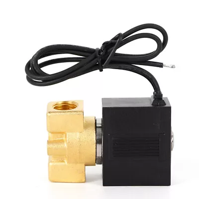 1/4  Brass Electric Solenoid Valve NPT Gas Water Air Normally Closed110V-120V AC • $21.85