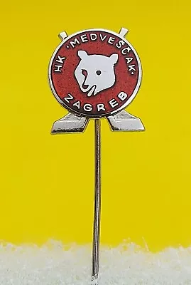 Medvescak Zagreb KHL Ice Hockey Croatian Vintage Pin Badge Lapel ! • $9.99