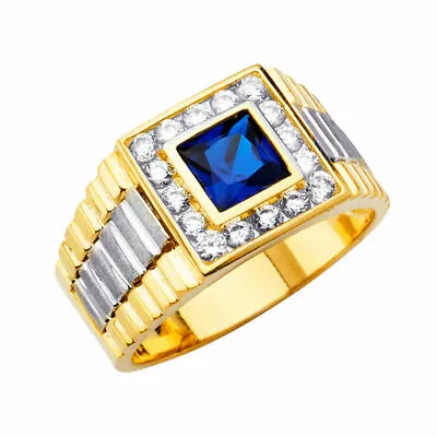 14K Yellow Gold Cubic Zirconia Men's Ring / Avg. Weight - 9.0 Grams • $835.61