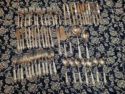 Vintage Silver Plated 800 Silverware Cuttlery Set Lot 60 Pieces  12 Piece A Set  • $180