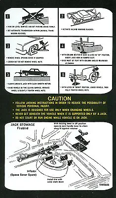 1979 1980  Firebird/trans Am  Jack Instruct Decal With Space Saver Spare • $10.95