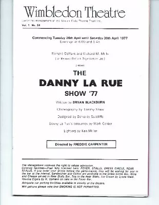 The DANNY LA RUE SHOW  '77 WIMBLEDON THEATRE 1977 • £7.99