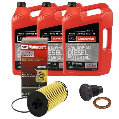 Motorcraft Oil Change Kit With New Drain Plug For 03-10 6.0L/6.4L Powerstroke • $139.80