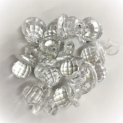 25 X Clear CRYSTAL Dummy / Pacifier Faceted Acrylic Charms Baby Shower • £5
