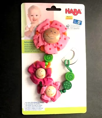 HABA Wooden Pacifier Holder Attachment Chain Theme: Blossoms Made In Germany • $14.99