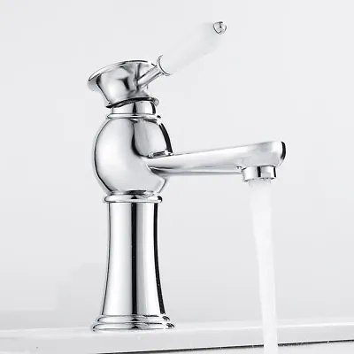 £47.56 • Buy Bathroom Basin Mixer Taps Counter Tall Top Faucet Tap Brass Traditional Chrome