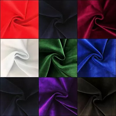 100% Cotton Velvet Fabric 8 COLOURS!! Sold By The Metre! LUXURIOUS MATERIAL! UK • £1.99