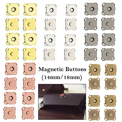 £2.89 • Buy Magnetic Buttons Snap Fasteners Clasp For Handbag Purses Leather Handbag 14/18mm