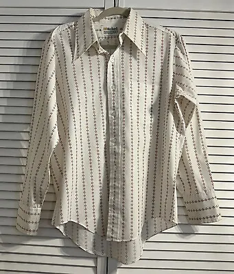 Vintage Marlboro Shirt Mens Large Permanent Press Big Collar White • $19.99