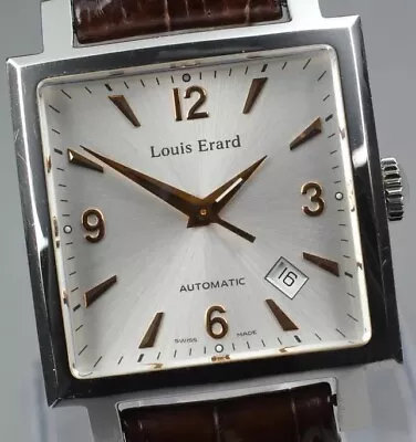 [Near MINT] Louis Erard La Carree 69500 Date Silver Dial Automatic Men's Watch • £394.02