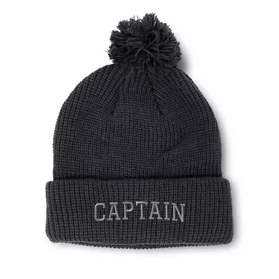 Pom Pom Beanies For Women Silver Letters Captain Sailing Embroidery Skull Cap • $17.99