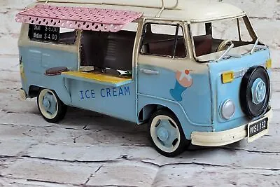 Decorative US Ice Cream Truck Model Handmade Vintage Metal Car Antique Style • $79.95