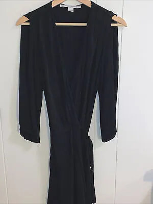 Diane Von Furstenberg DVF Women’s 4 Matte Wrap Cutout Sleeve Dress Black Dress • $29