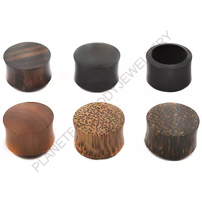 Organic Wood Wooden Plug Ear Double Flare Saddle Flesh Tunnel Stretcher Expander • £3.99