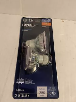 GE Reveal HD+ LED GU10 Floodlights TWIN  50W 280 Lumen Dimmable 120 Volts New 3b • $14.99