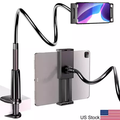 Gooseneck Tablet Holder Stand For Bed Adjustable Flexible Arm Mount Table Clamp • $14.69