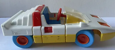 Vintage Chicco First Sportscar Rally Toy Car (Made In Italy) White Blue Yellow • $11.99