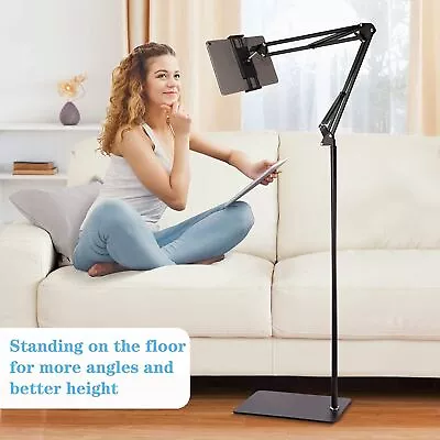 Floor Stand Adjustable Universal 360° For 3.5-11 In Phone IPad Lazy Tablet Mount • £15.99