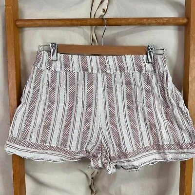 Tigerlily Shorts Womens 8 Red & White Striped Mid Rise Mini Cotton Blend • $22.95
