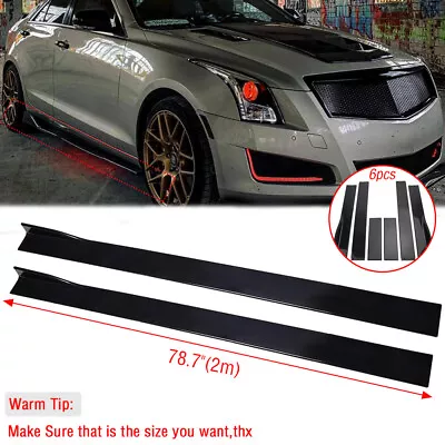 78.7'' Glossy Black Side Skirt Extension For Mercedes-Benz W205 W204 W212 W124 • $71.35