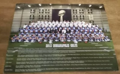 2013 Indianapolis Colts Team Picture: Hasselbeck Vinatieri T.y. Hilton A Luck • $5