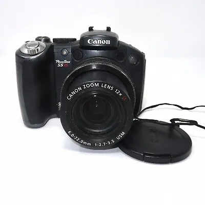 Canon PowerShot S5 IS 8.0MP Digital Camera Black PLEASE READ! • $20.95