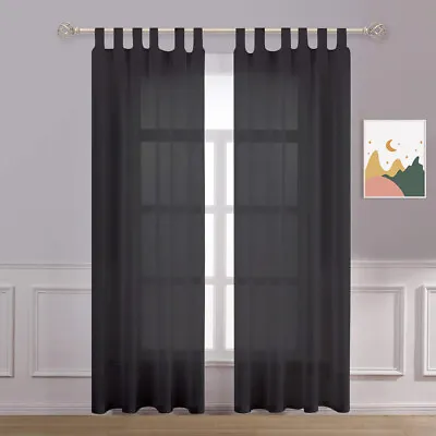 Megachest A Pair Of Tab Top Voile Curtain 10 Drops 10 Colors. • £14