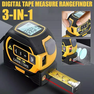 3 In 1 Digital Measure Tape Laser Distance Meter Measuring Tool Range Finder UK • £27.29