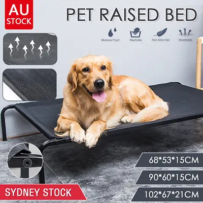 $38.59 • Buy Elevated Dog Bed Pet Cat Mesh Camping Cot Indoor Outdoor Waterproof Hammock AU
