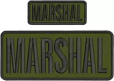 Marshal Embroidery Patch 4x10 And 2x5 Hook On Back Od Green/blk • $16.75