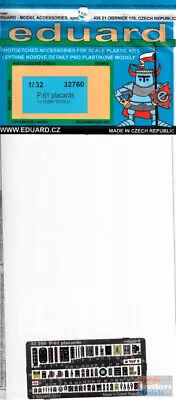 EDU32760 1:32 Eduard Color PE - P-61 Black Widow Placards (HBS Kit) • $29.74