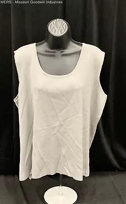 Ming Wang Women Grey Sleeveless Knit Top - Size 2X • $14.99