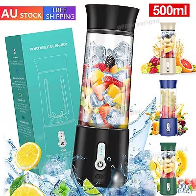 500Ml Portable Electric Fruit Juicer Smoothie Blender Cup 150W Usb Travel Bottle • $29.99