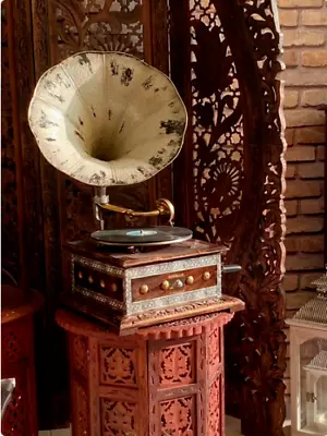 Antique WORKING Columbia Grafonola Wind Up Phonograph Record Player With Horn • $682.81