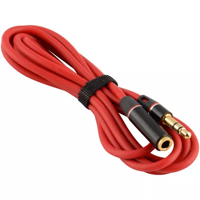 3.5mm 1/8  Stereo Audio Aux Headphone Cable Extension Cord M/F 4ft Red • $3.29