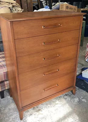 Vintage Henredon Furniture Mid Century Modern Teak Wood 6 Drawer Tall Dresser • $1620