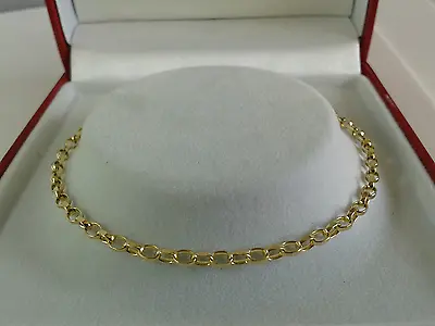 9ct Gold Ladies Solid Link Diamond Cut Belcher Anklet Hallmarked XL 10 Inch. • £149.99