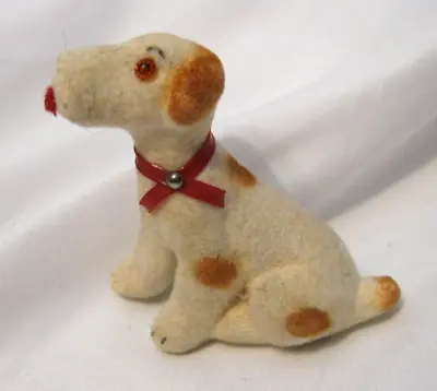 Vintage Miniature Flocked Dog 2.25  • $6