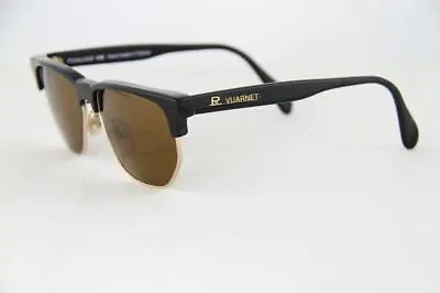 Vintage Vuarnet Sunglasses 438 Acetate Black PX2000 Mineral Brown Lens • $103.20