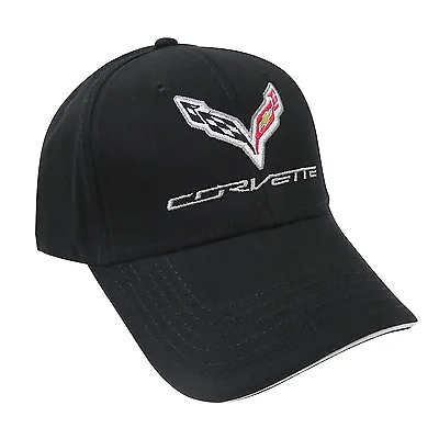 Chevrolet Corvette C7 Logo Black Baseball Hat Cap • $20.99