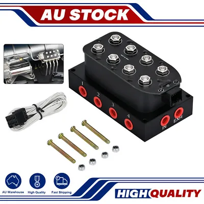 1/4  NPT 4 Corner Solenoid Valve Block Manifold Fit Air Bag Suspension System  • $140