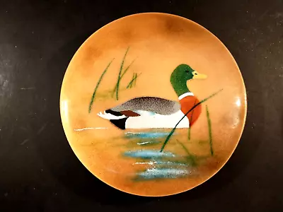 Mallard Duck Enamel On Copper Small Dish Unsigned • $23.79