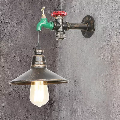 Rustic Industrial Steampunk Water Pipe Wall Light Barn Wall Lamp Sconce Fixture • $27.99