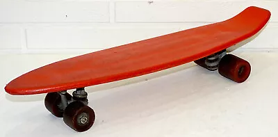 1970's Vintage NASH Red Orange SIDEWALK SURFER Hard Plastic SKATEBOARD Cruiser • $59.95