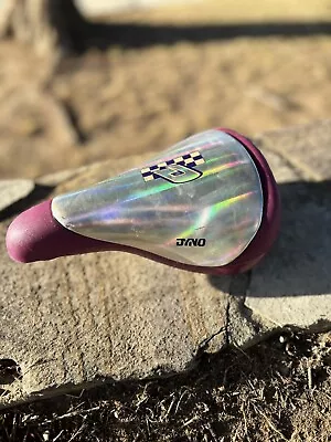 GT DYNO Bmx Saddle  Rare Purple/Silver Hologram Finish. • $189